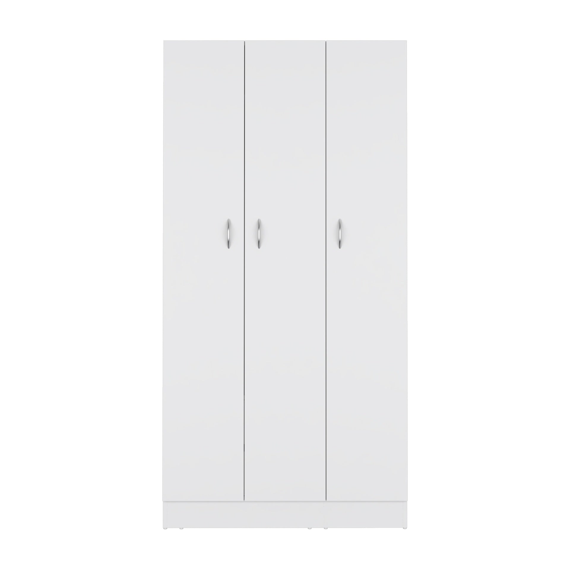 Wardrobe Armoire 71H" with 3-Doors and 2-Inner Drawers, 3 Doors, White
