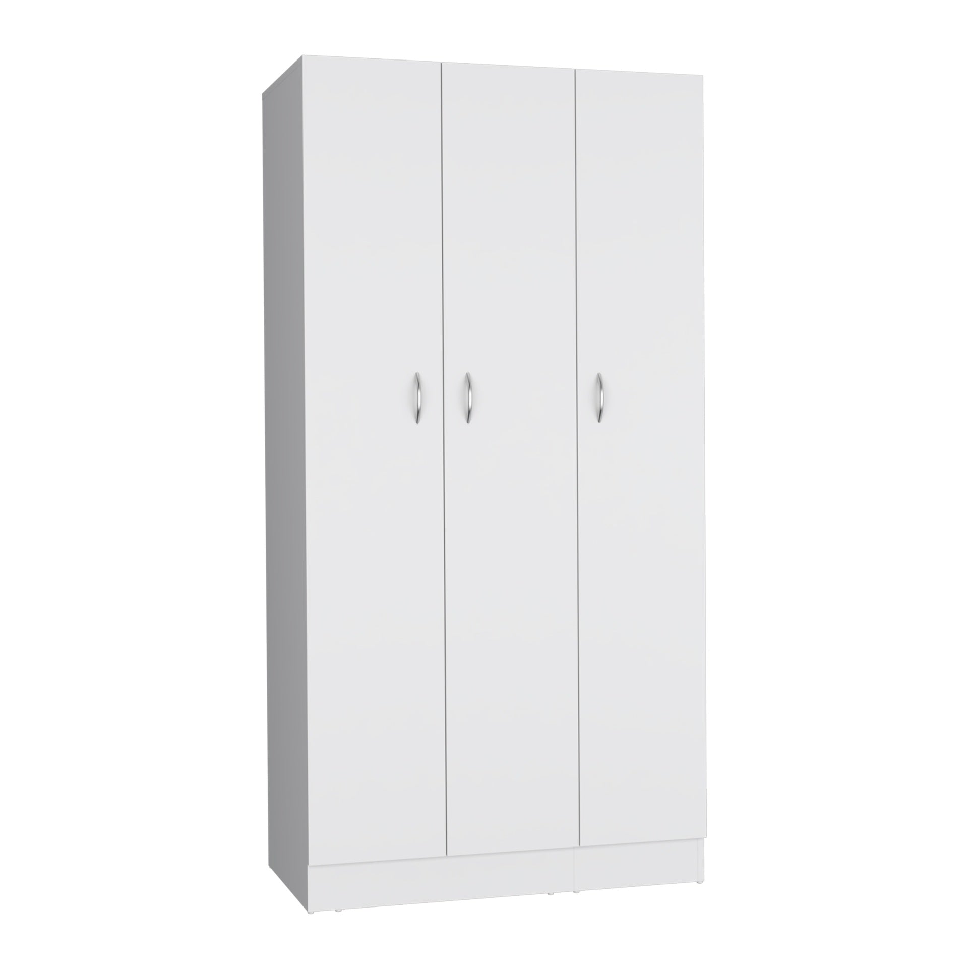 Wardrobe Armoire 71H" with 3-Doors and 2-Inner Drawers, 3 Doors, White