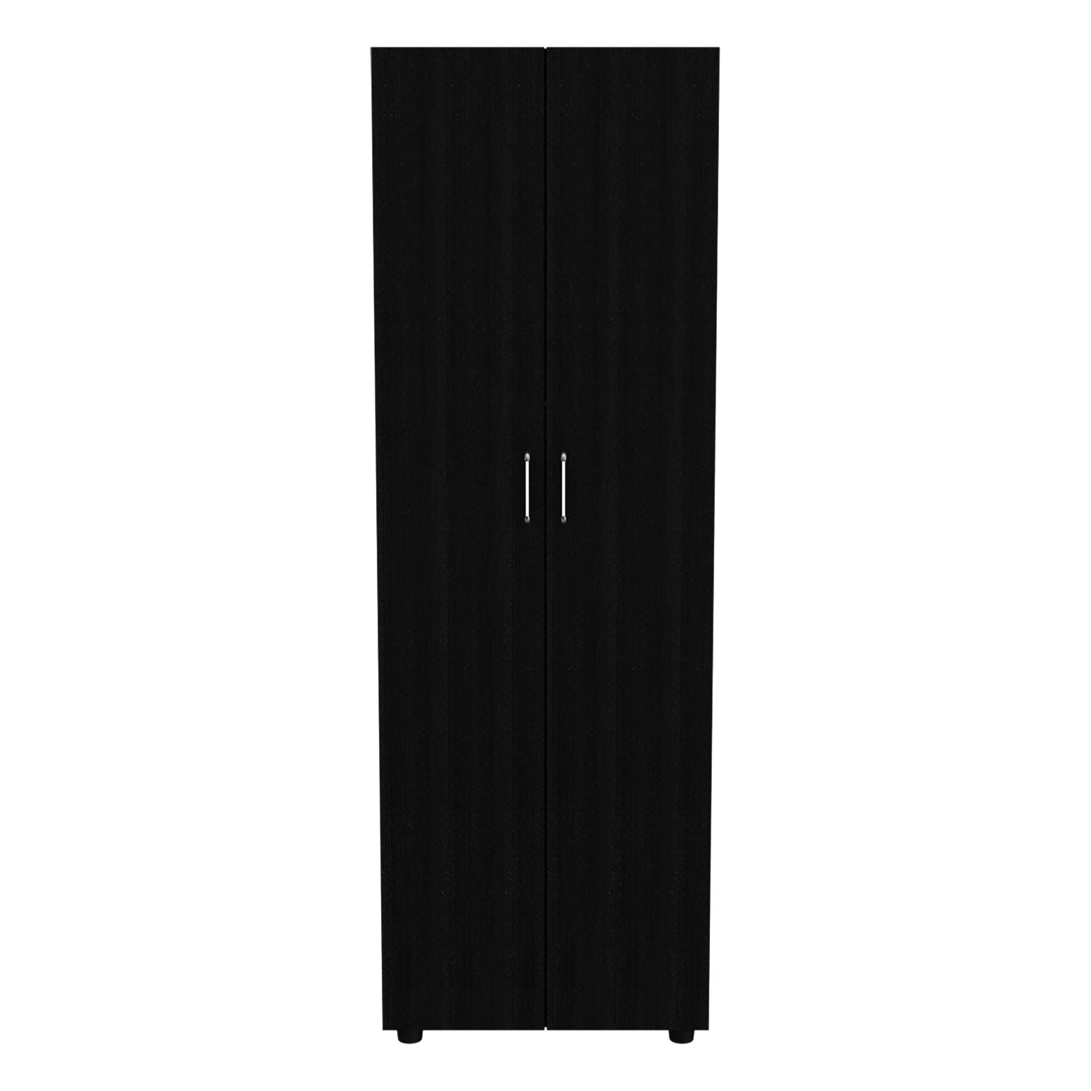 Armoire-organiser 70.8"H, Two Shelves, Rod, Double Door Cabinet Armoire, Black
