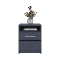 Nightstand 19.9" H, 2 Drawers, 1 Shelf, Alby Blue - Bedroom