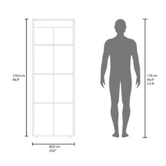 Armoire 66.9" H, 3 Doors, 3 Shelves, White - Bedroom