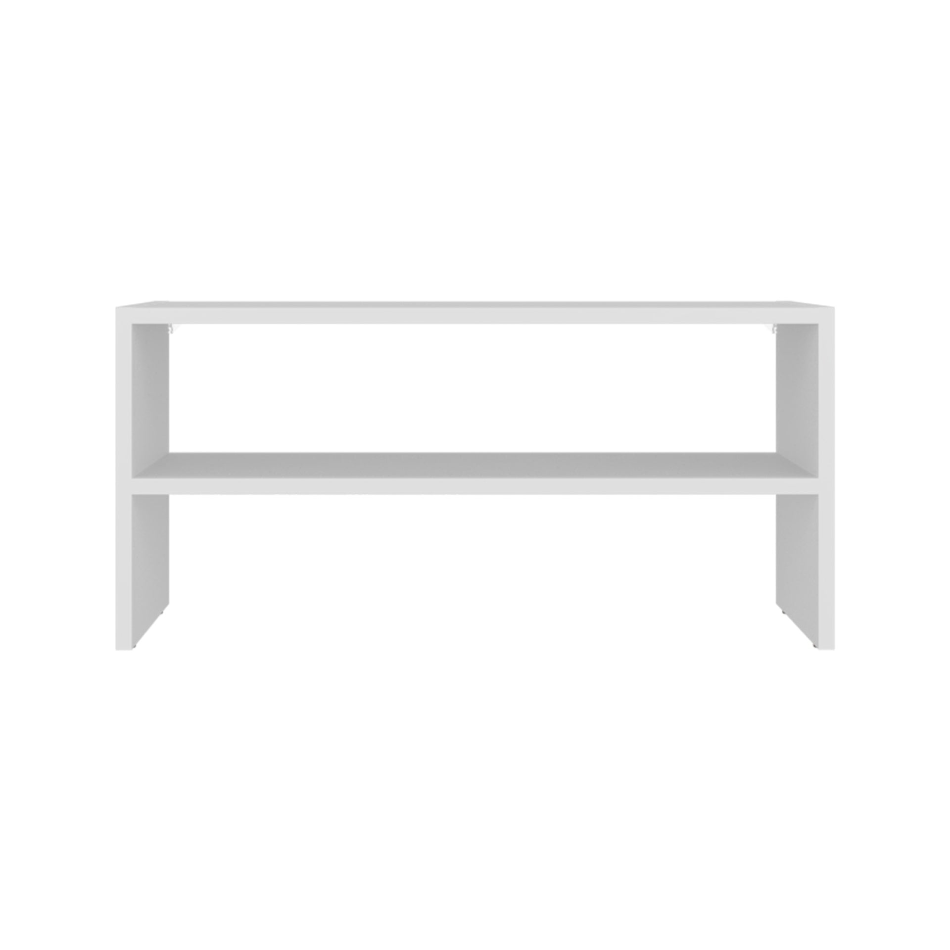 Modular Shoe Rack 13.7" H, 2 Shelves, White - Living Room