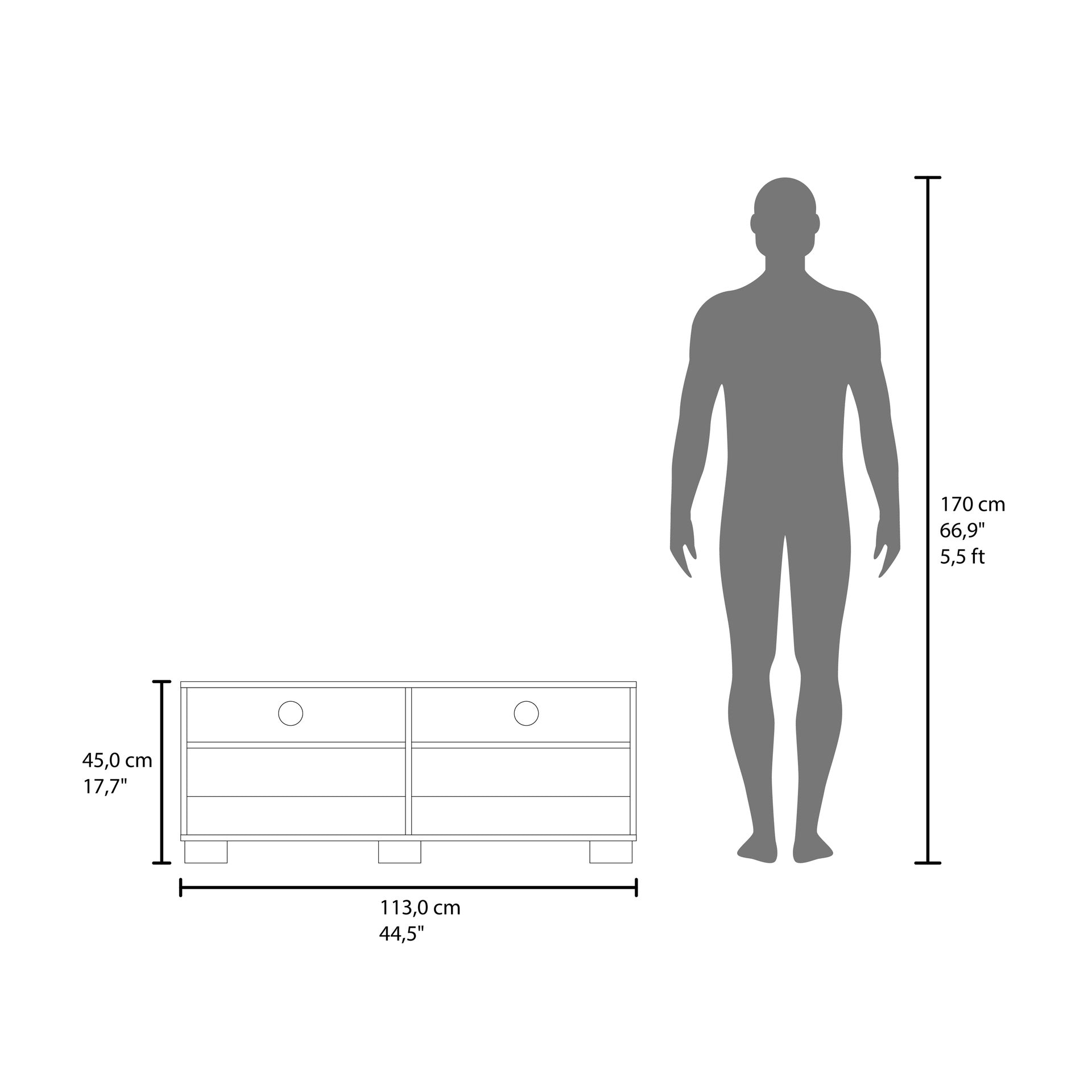 TV Stand, 2 Doors, 2 Shelves, Chesnut / Light Brown