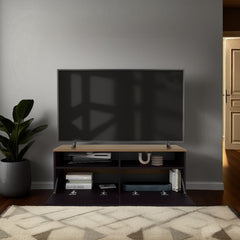 TV Stand, 2 Doors, 2 Shelves, Chesnut / Light Brown