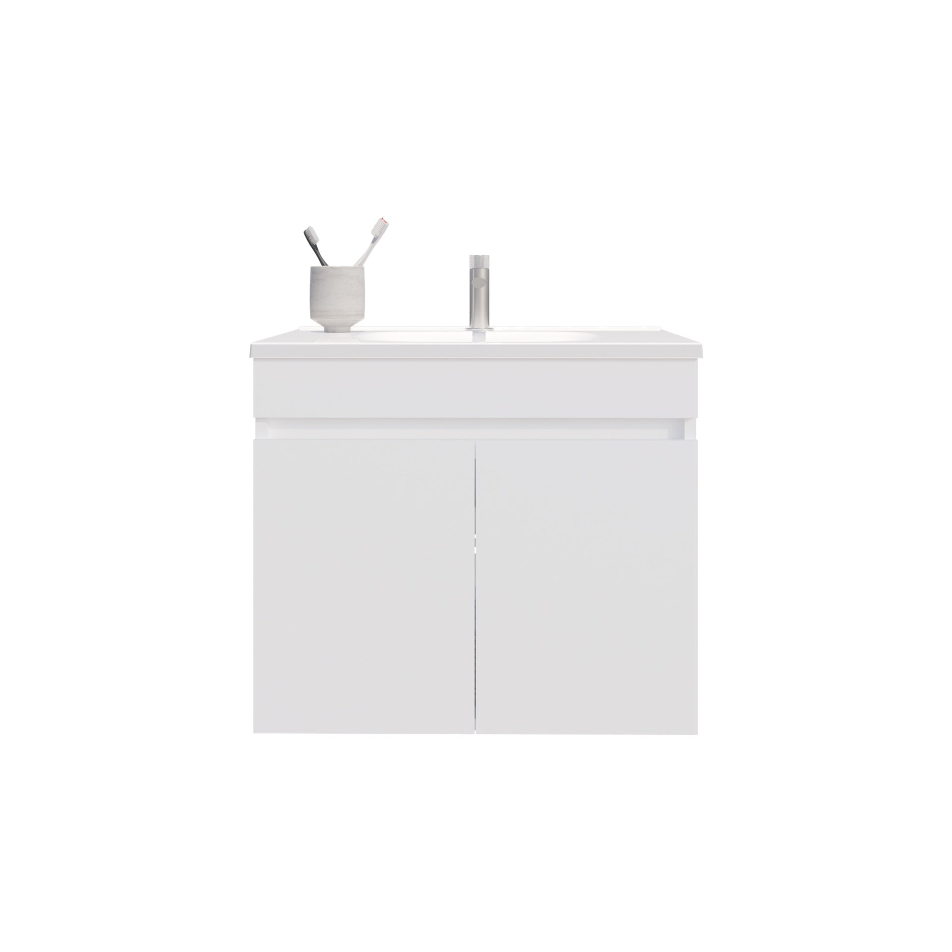 Bathroom Vanity with Sink, 2 Doors, 2 Shelves