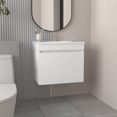 Bathroom Vanity with Sink, 2 Doors, 2 Shelves