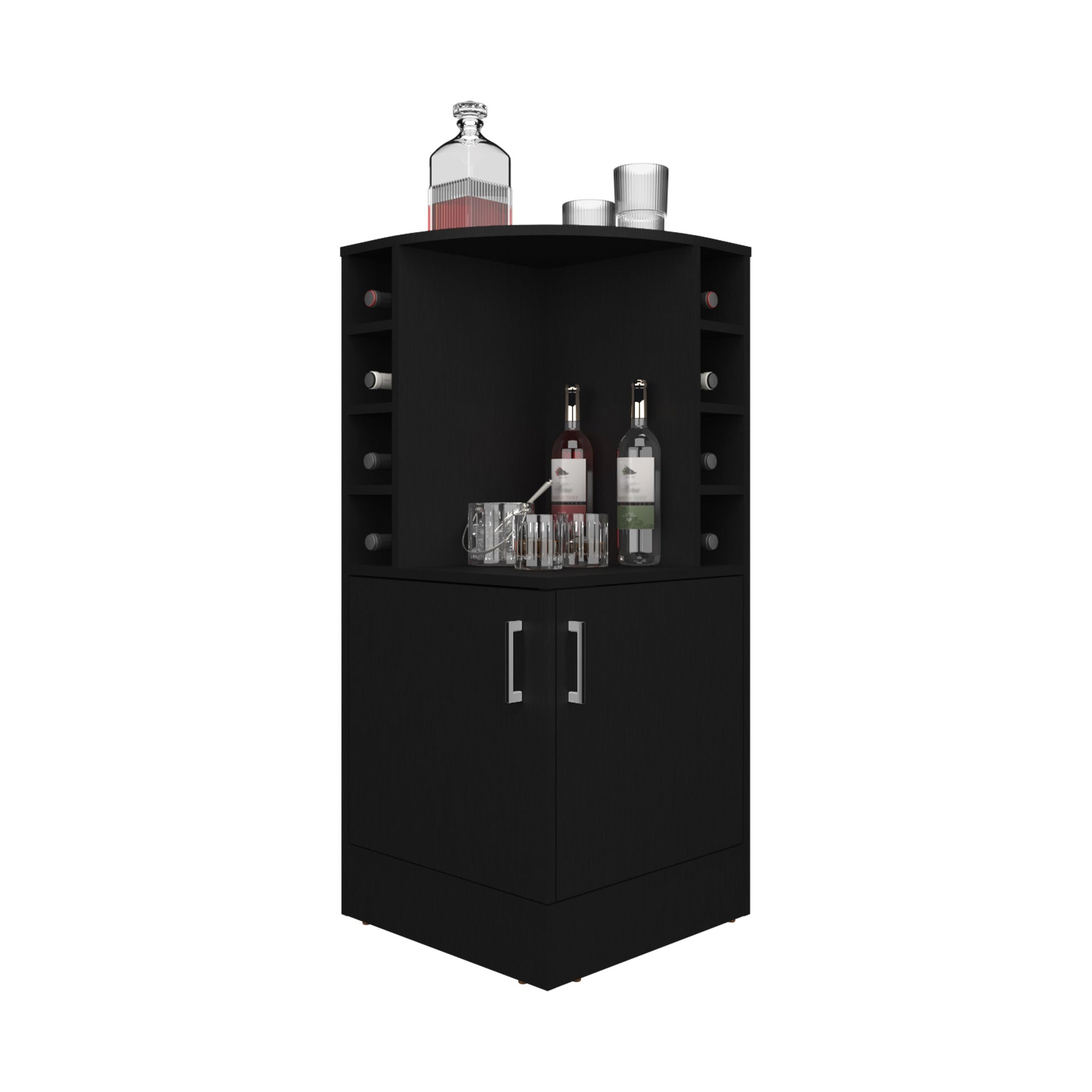 Bar Cabinet, 2 Doors, 8 Wine Bottle Compartments