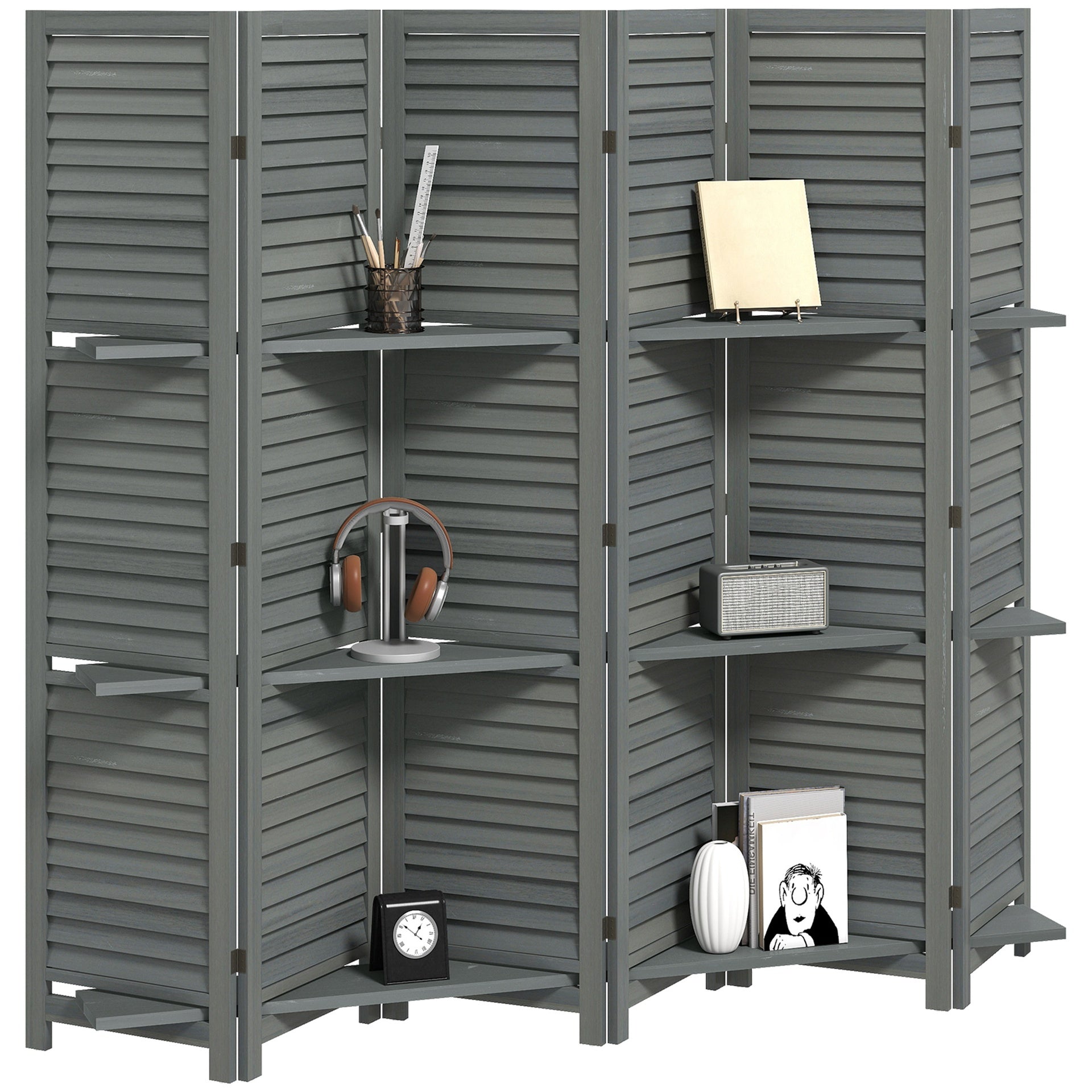 6 Panel Folding Room Divider Screen Privacy Screen Freestanding