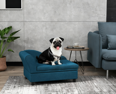Pet Sofa Dog Sofa for Small Dogs with Storage, Dark Blue