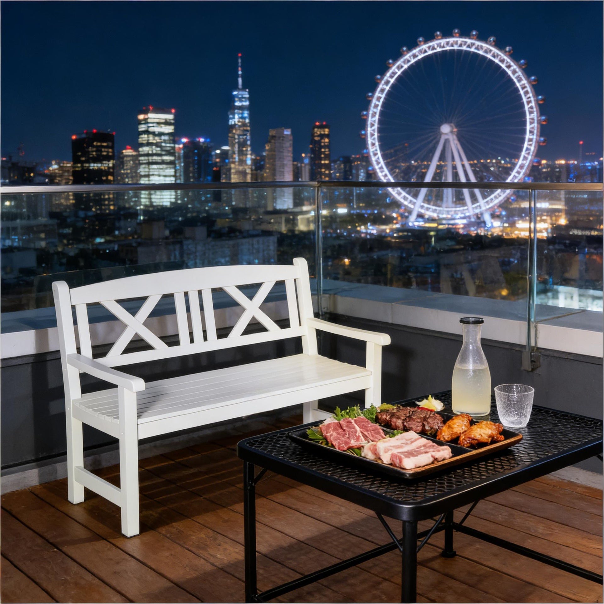 Nordic Style Bench,Wooden Garden Bench