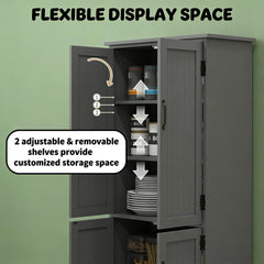 Farmhouse Home Cabinet,Accent Floor Storage Cabinet,Freestanding Kitchen Pantry Cabinet