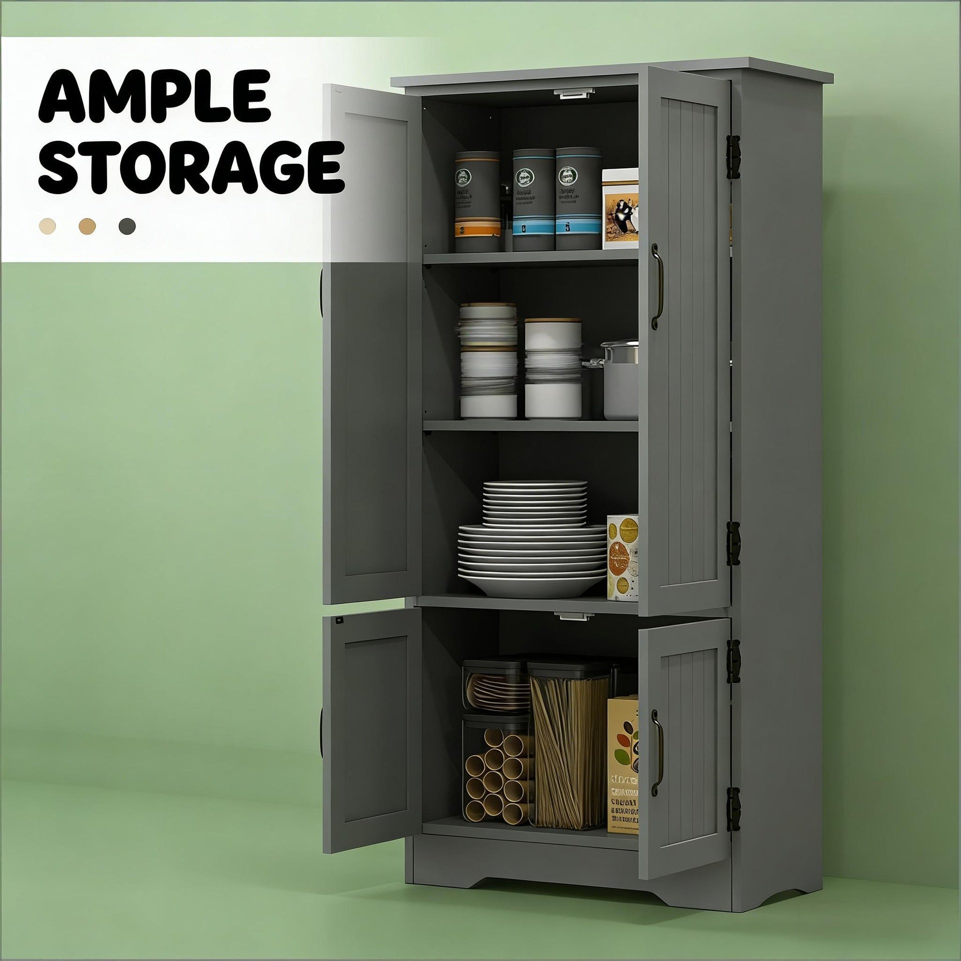 Farmhouse Home Cabinet,Accent Floor Storage Cabinet,Freestanding Kitchen Pantry Cabinet