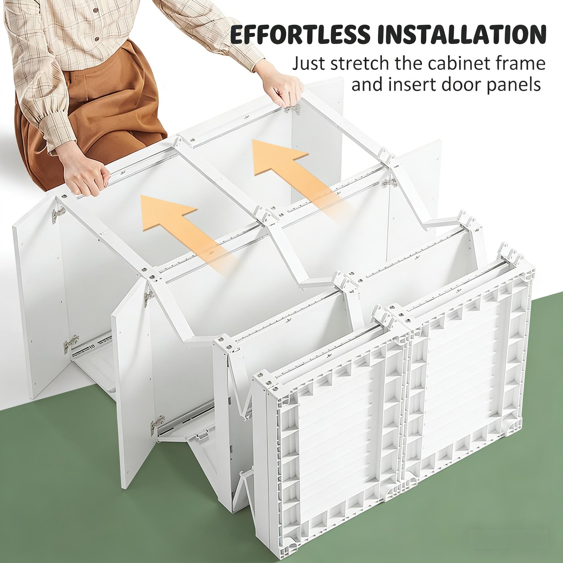 Entryway Storage Cabinet,Portable Wardrobe Closet,Clothes Storage Organizer