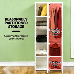 Entryway Storage Cabinet,Portable Wardrobe Closet,Clothes Storage Organizer