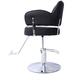 Salon Styling Chair for Hair Stylist Wide Seat,  Hair Salon Chair Heavy Duty, Beauty Spa Cosmetology Shampoo Hairdressing Eq,black,round base