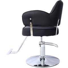 Salon Styling Chair for Hair Stylist Wide Seat,  Hair Salon Chair Heavy Duty, Beauty Spa Cosmetology Shampoo Hairdressing Eq,black,round base