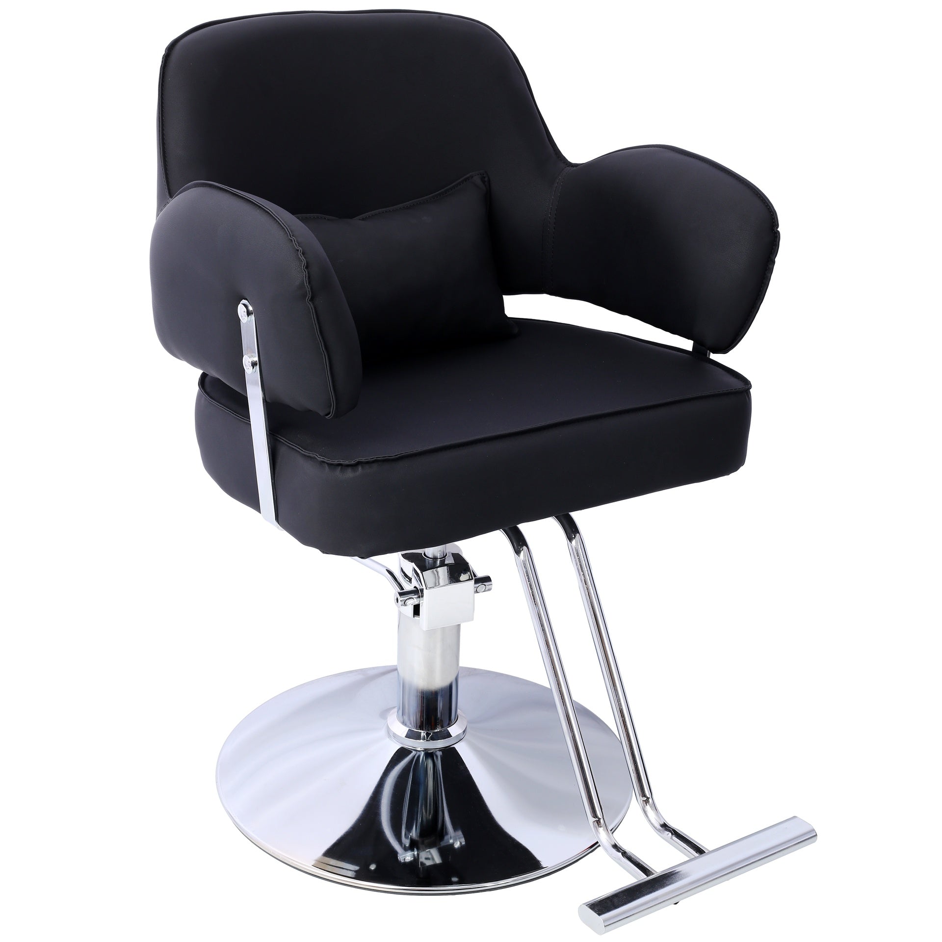 Salon Styling Chair for Hair Stylist Wide Seat,  Hair Salon Chair Heavy Duty, Beauty Spa Cosmetology Shampoo Hairdressing Eq,black,round base