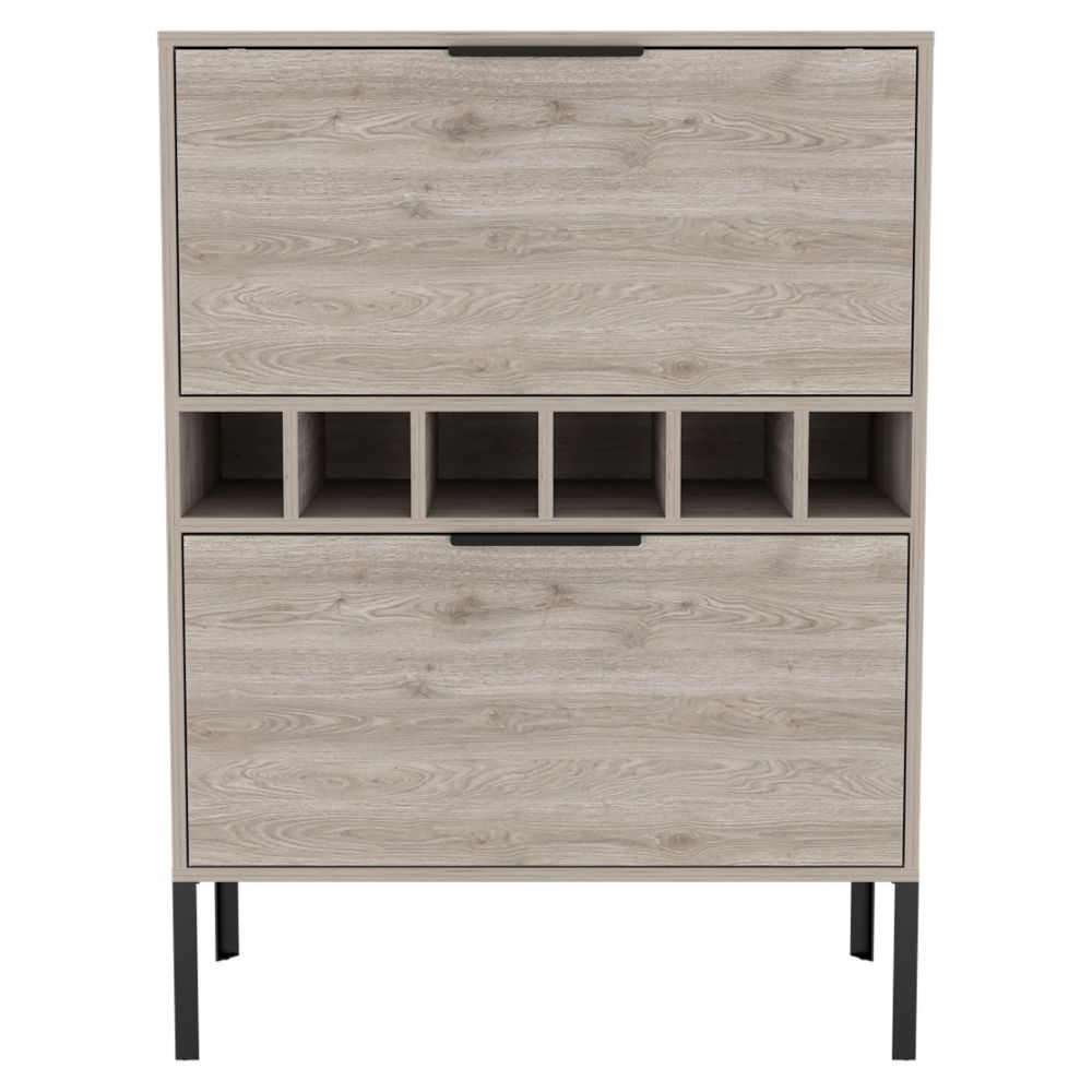 DEPOT E-SHOP Staten Bar Cabinet, Two Door Flexible Cabinets, Light Gray