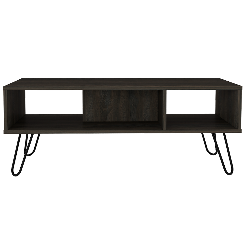 Coffee Table, Four Legs, Two Shelves, Espresso