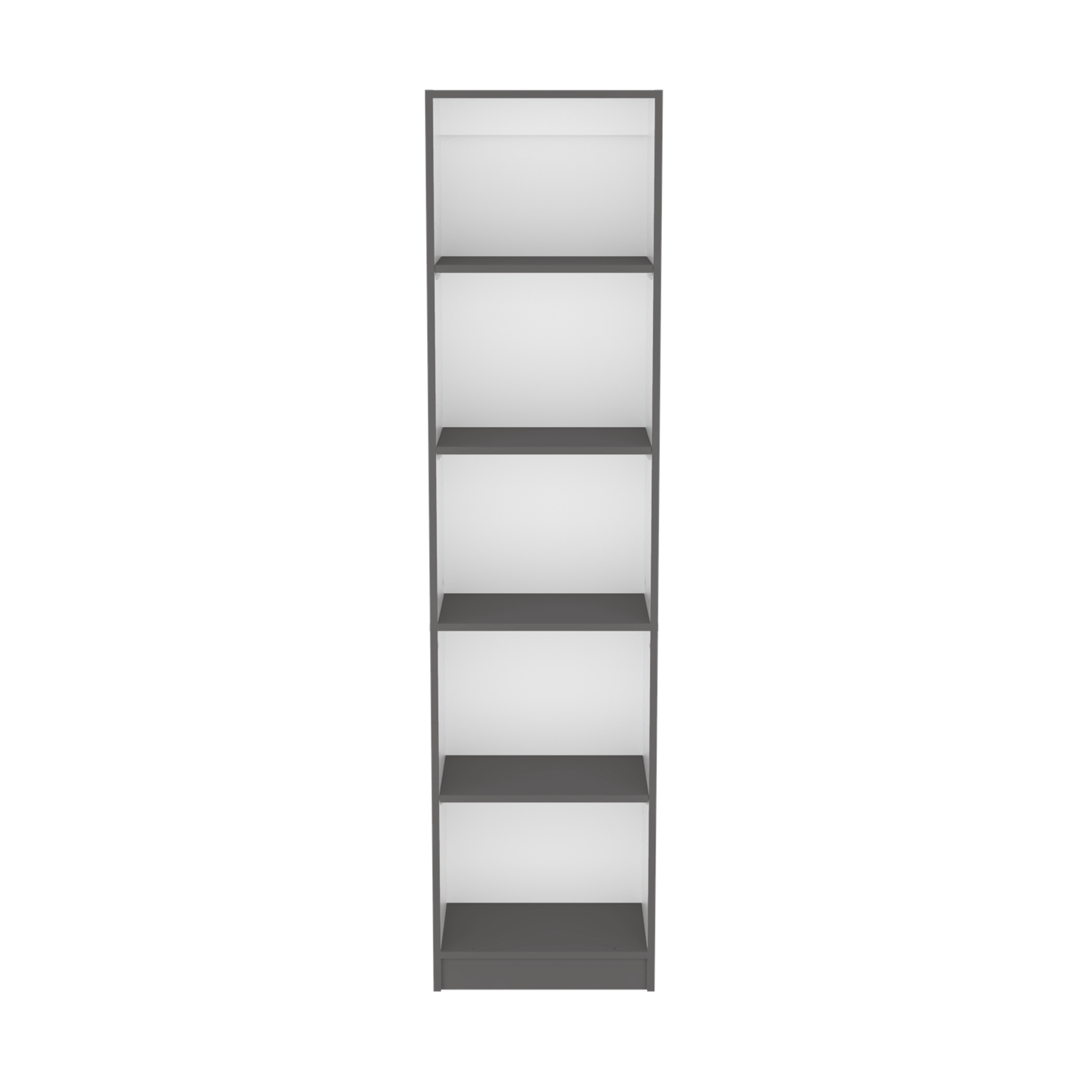 Vinton XS Bookcase Compact Bookshelf with Multiple Shelves, Matt Gray / White