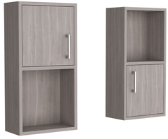 Wall Mounted Bathroom Medicine Cabinet Eak 24" H, Two Doors, Two Shelves,White Oak