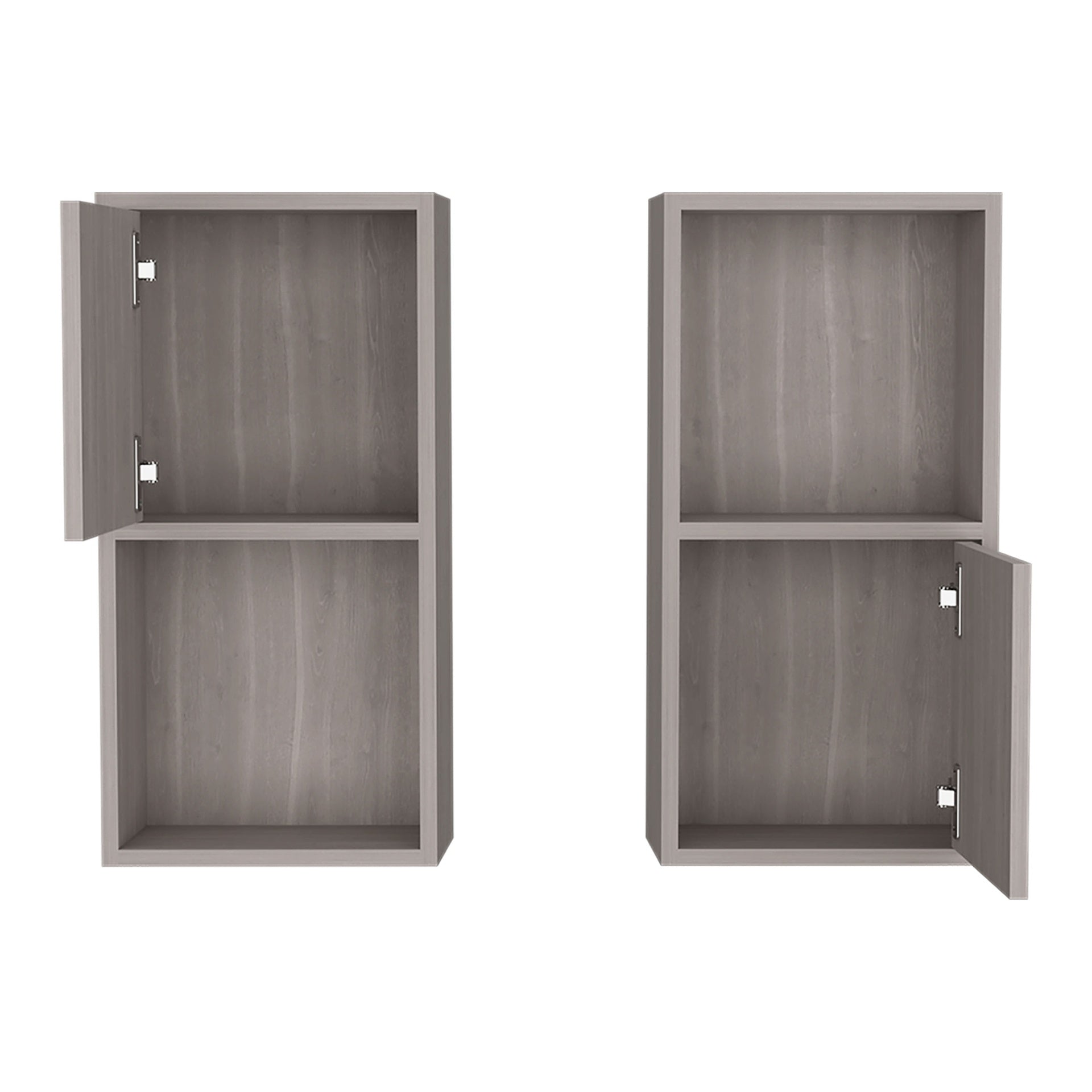 Wall Mounted Bathroom Medicine Cabinet Eak 24" H, Two Doors, Two Shelves,White Oak