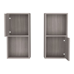 Wall Mounted Bathroom Medicine Cabinet Eak 24" H, Two Doors, Two Shelves,White Oak