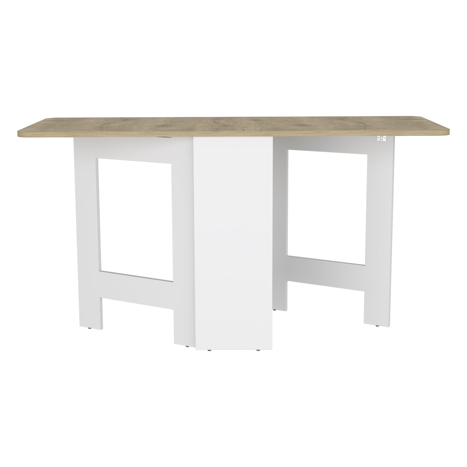 Folding Table with Expandable Design in 3 Forms, White / Macadamia