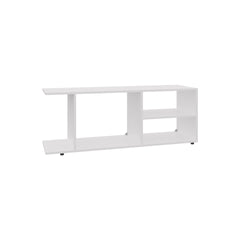 Entertainment Center 17.8" H, with 4 Shelves and 4 Legs, White