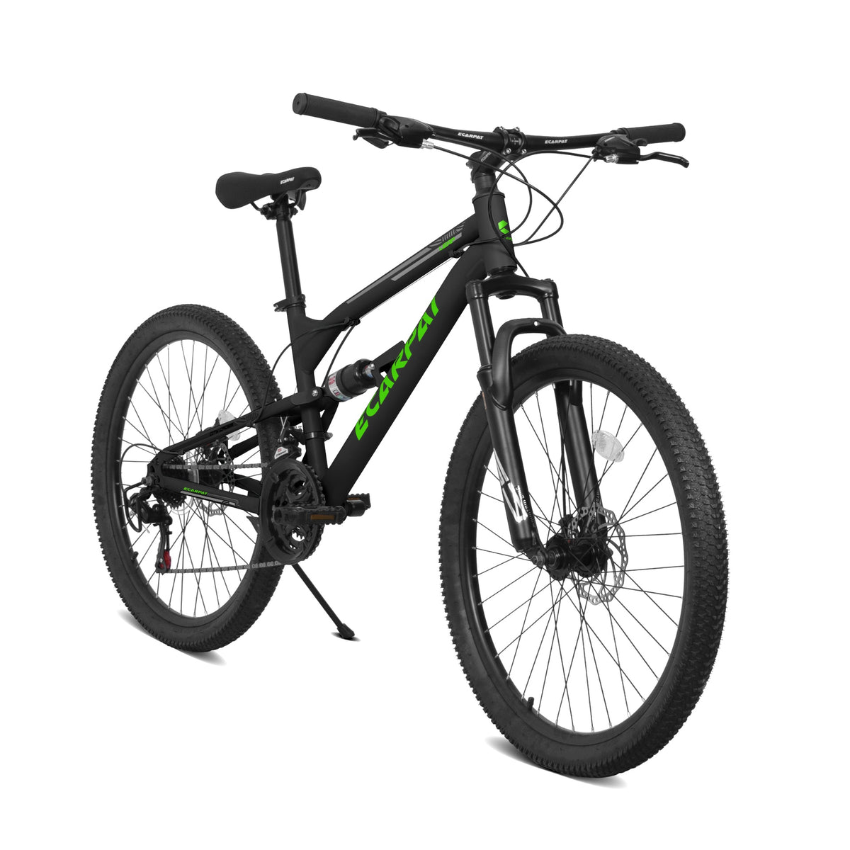 A24207 24 Inch Steel Frame Shock Fork Plus Shock Absorber 21-speed Unisex Mountain Bike