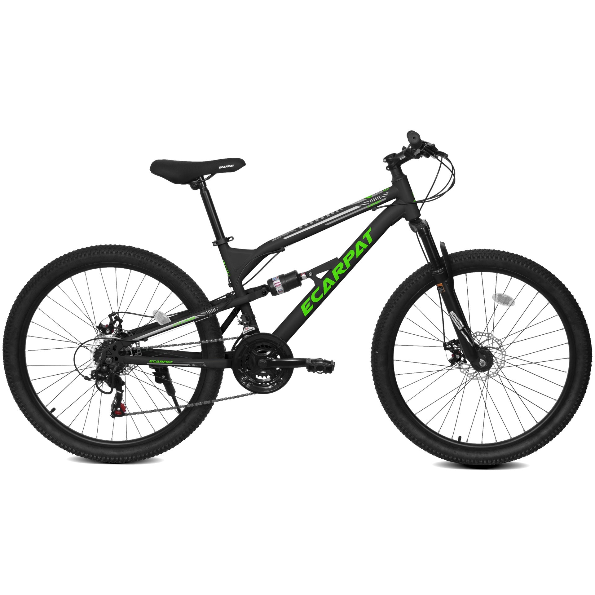 A24207 24 Inch Steel Frame Shock Fork Plus Shock Absorber 21-speed Unisex Mountain Bike