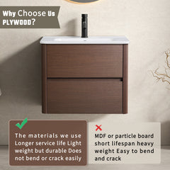 24" Bathroom Vanity With Sink  Bathroom sink with cabinet Wall Mounted Bathroom Vanities with 1 Drawer