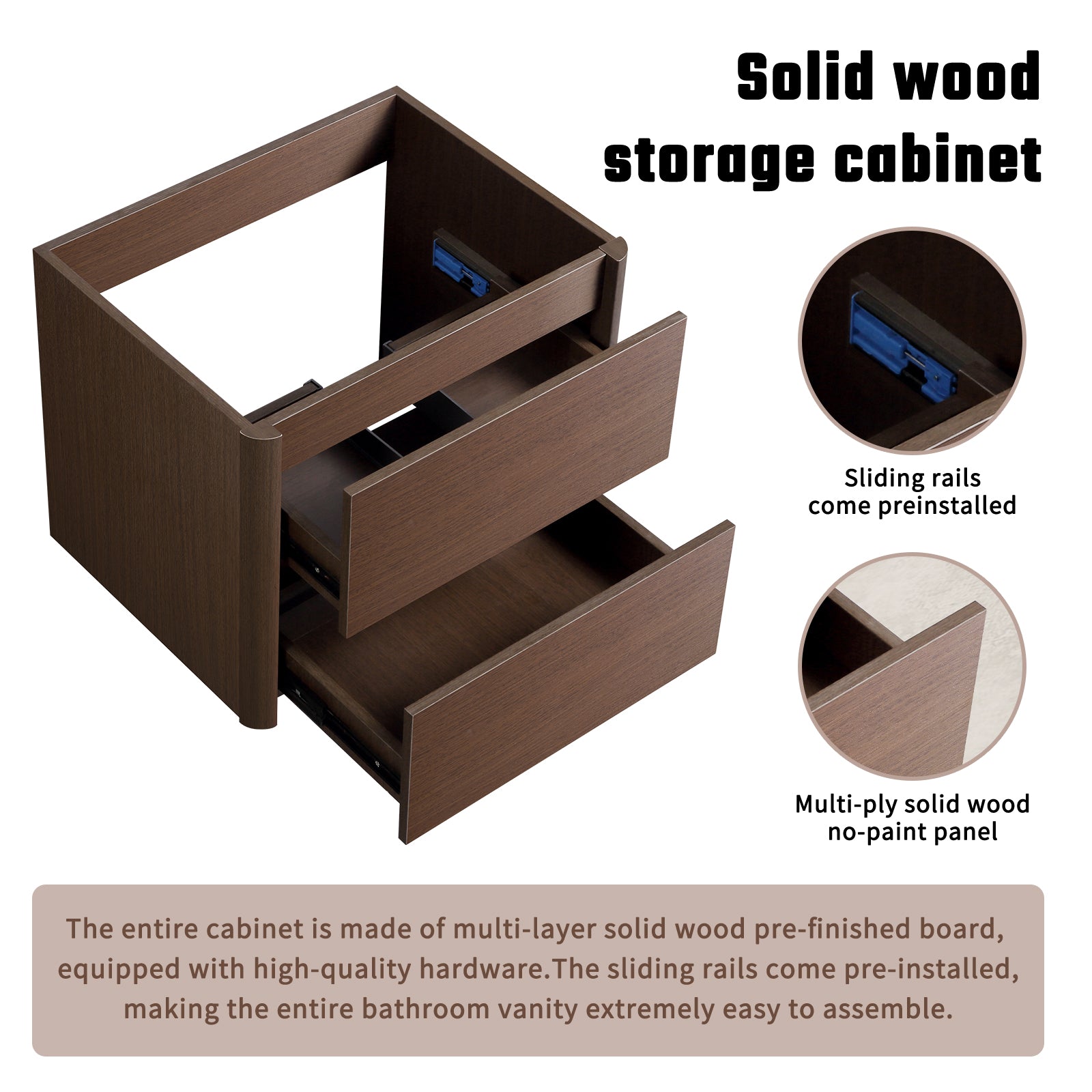 24" Bathroom Vanity With Sink  Bathroom sink with cabinet Wall Mounted Bathroom Vanities with 1 Drawer
