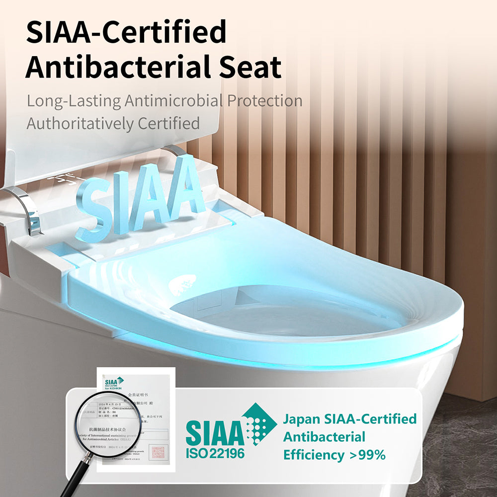 Smart Toilet Bidet with Auto Open Close One Piece Elongated Toilet with Tank Built in,with Warm Water Sprayer and Dryer, Instant Warm Water,Heated Seat,CSA Certified,Power-Outage Flushing Child Mode