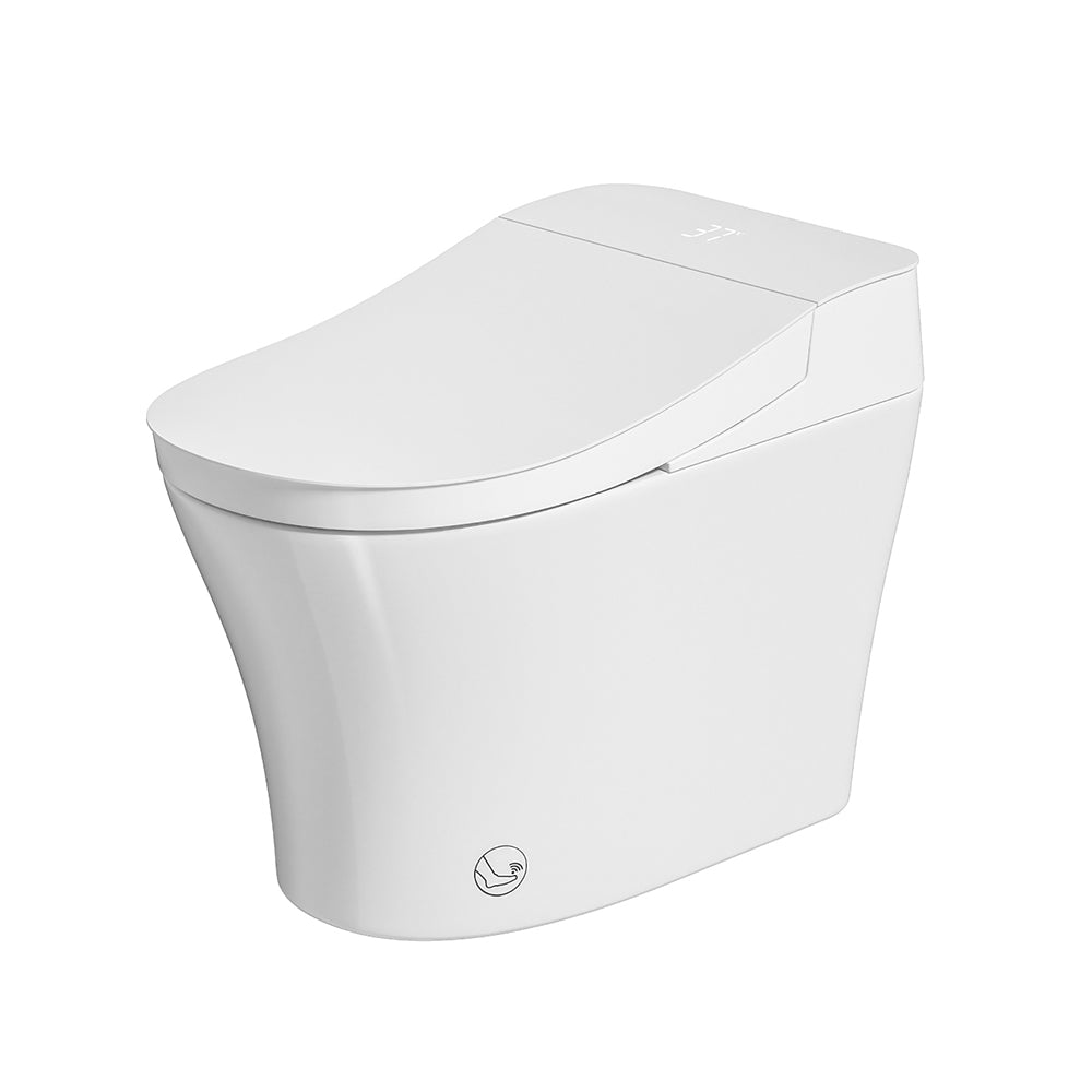Smart Toilet Bidet with Auto Open Close One Piece Elongated Toilet with Tank Built in,with Warm Water Sprayer and Dryer, Instant Warm Water,Heated Seat,CSA Certified,Power-Outage Flushing Child Mode