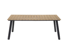 Outdoor Folding Dining Table for 4-6, steel Frame with Umbrella Hole for Patio, Garden, Backyard, Deck, Poolside (yellow)