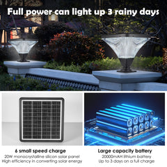 15" Black Outdoor Post Light - LED with Remote Control, Dimmable, Timer Function, Weatherproof for Yard, Garden, Pathway (1-Pack)
