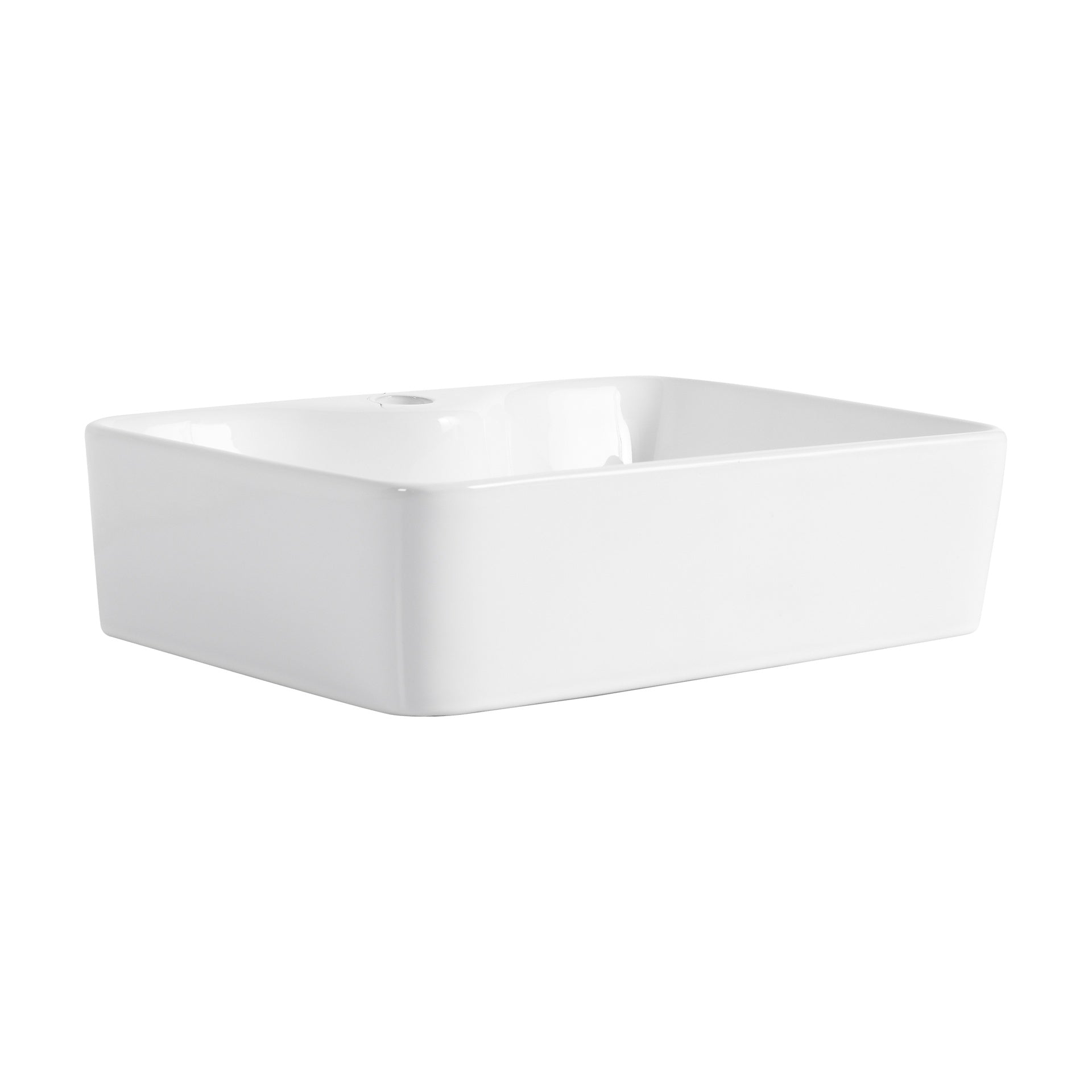 Ceramic Rectangular Above Counter White Bathroom Sink Art Basin (BAB111MOWH)