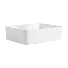 Ceramic Rectangular Above Counter White Bathroom Sink Art Basin (BAB111MOWH)