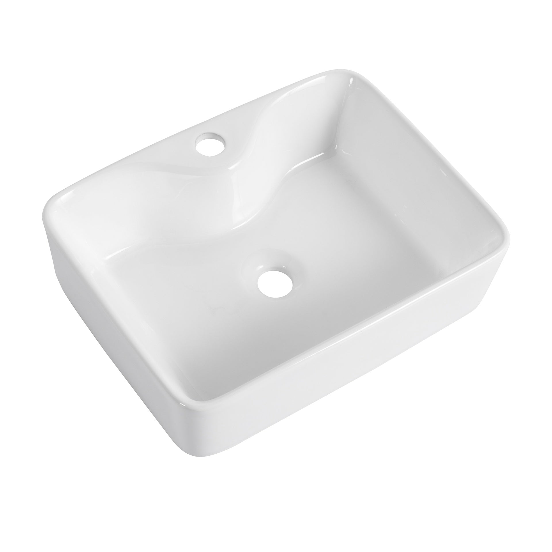 Ceramic Rectangular Above Counter White Bathroom Sink Art Basin (BAB111MOWH)