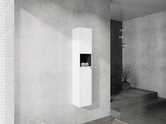 12" Bathroom Side Cabinet,2-Soft Close Doors,Float Mounting Design,12*2(KD-Packing)