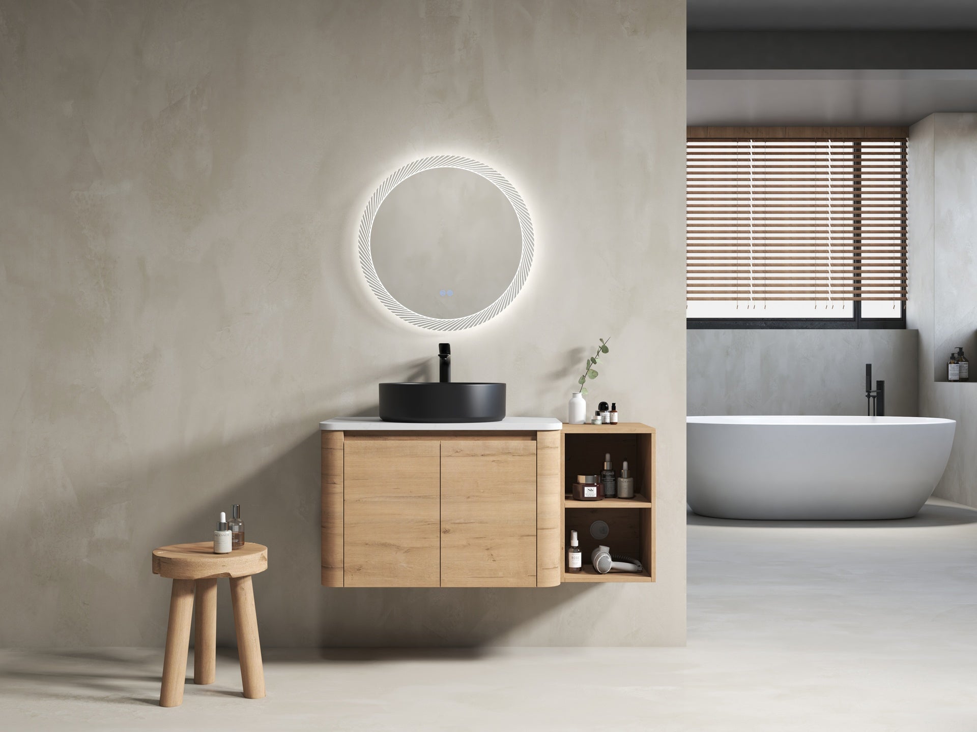 42'' Wall-Mounted Bathroom Vanity With Ceramic Art Sink, and 1-Storage Shelves, 2-Soft-Close Door, KD-Packing, Plywood