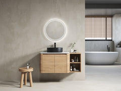 42'' Wall-Mounted Bathroom Vanity With Ceramic Art Sink, and 1-Storage Shelves, 2-Soft-Close Door, KD-Packing, Plywood