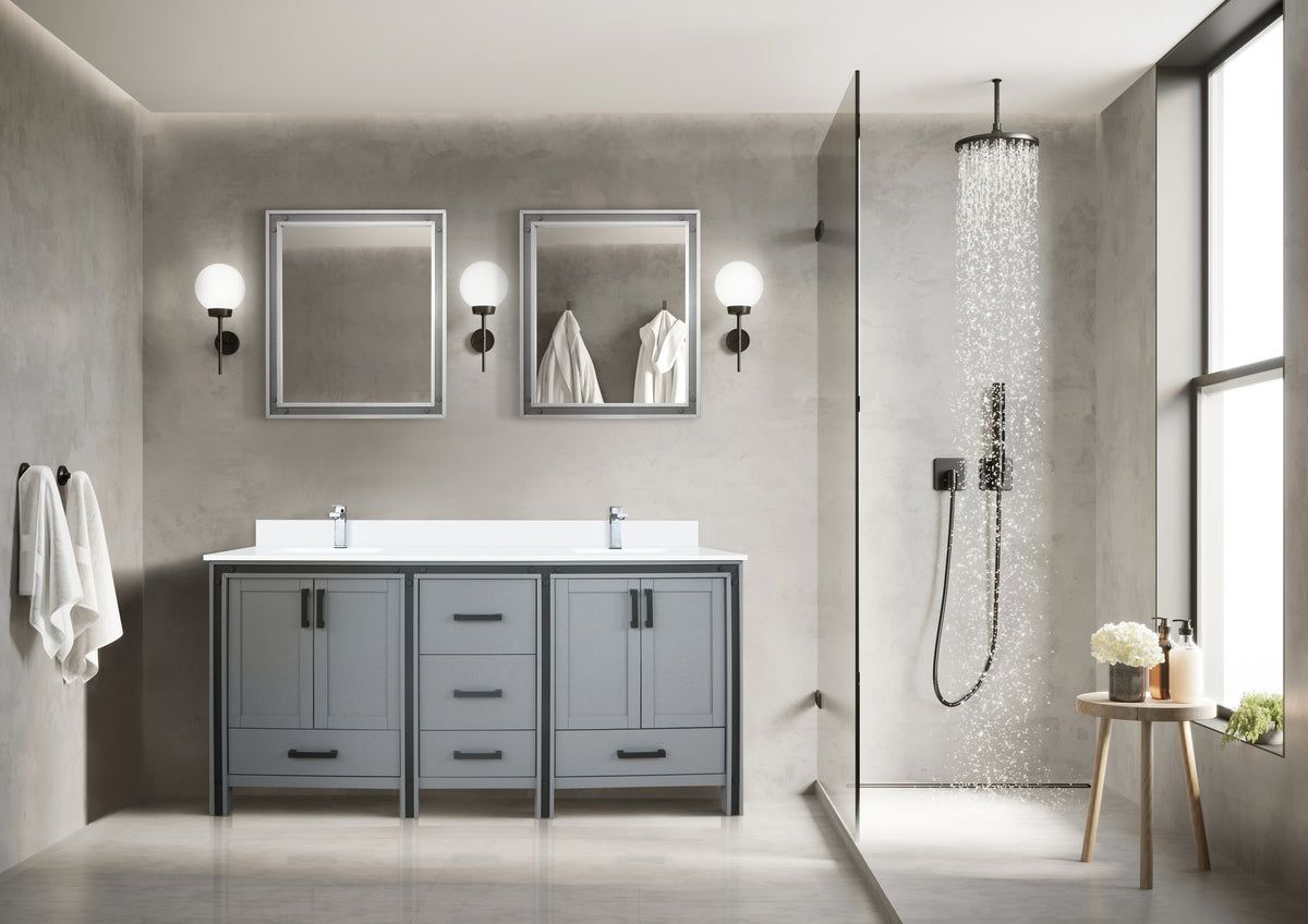 Dark Grey Double Bath Vanity 72 in. W x 22 in. D