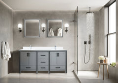 Dark Grey Double Bath Vanity 72 in. W x 22 in. D