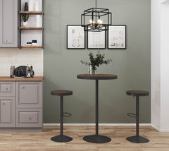 Dakota Industrial Adjustable Bar / Dinette Table in Grey and Brown by LumiSource
