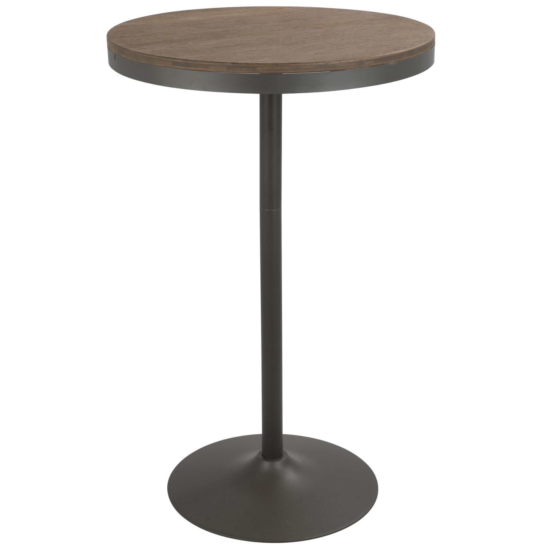 Dakota Industrial Adjustable Bar / Dinette Table in Grey and Brown by LumiSource