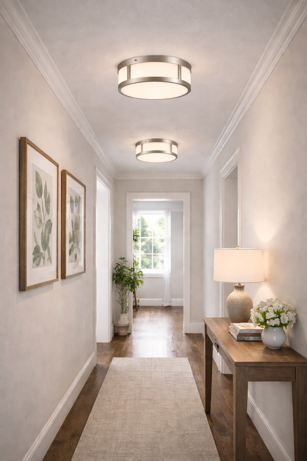 10-inches Brushed Nickel Intgrated LED Flush Mount Light