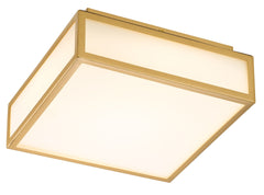 10-inches Antique Brass Integrated LED Flush Mount Light