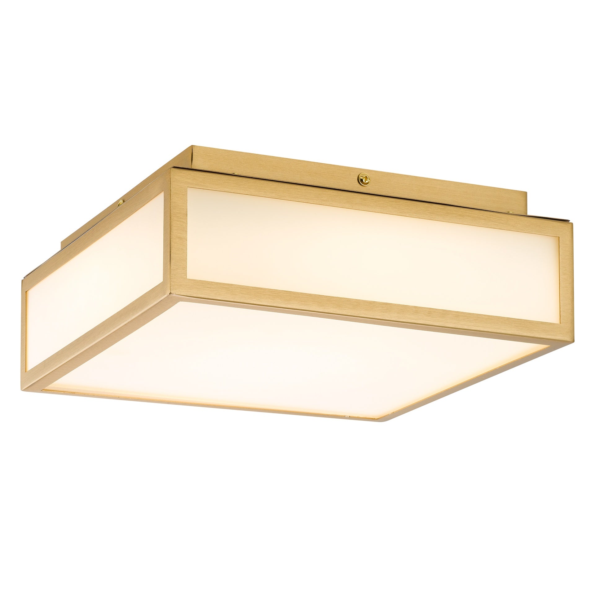 10-inches Antique Brass Integrated LED Flush Mount Light